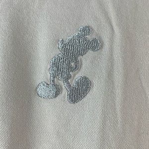Disney Polo Shirt Cream/Brown XL Mickey Mouse Logo
